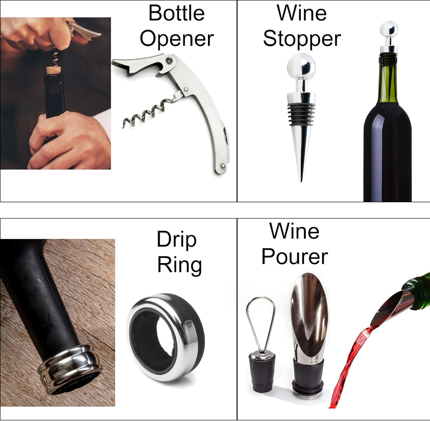 Bezrat Wine Gifts for Women - 2 Wine Glasses & accessories Set - Hand Painted Wine Glass, 11" H, 28oz Wine Lover Birthday Gift Box Large Glass, Valentines Glassware for Mom Wife Sister Girlfriend - Image 3