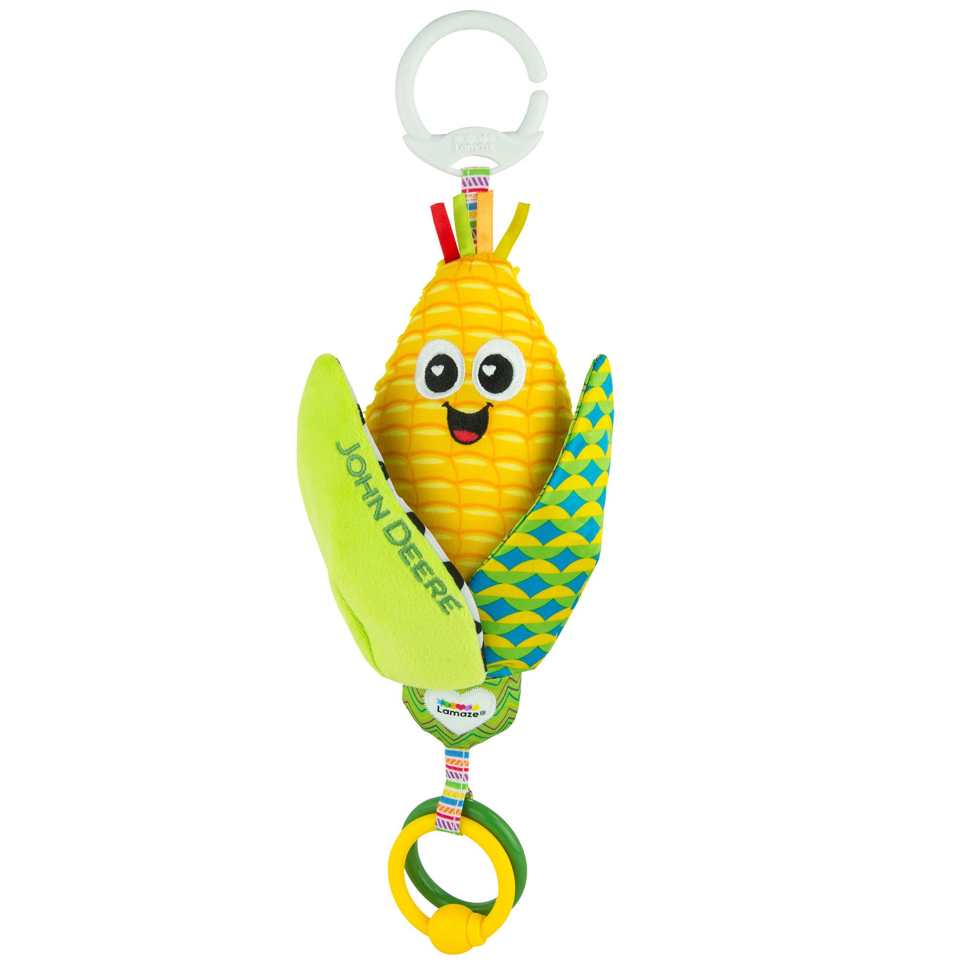LamazeJohn Deere Clip n Go, Corn E. Cobb Baby Clip On Toy, Multi