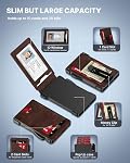 typecase Wallet for Men: Pop Up Card Case, RFID Blocking, Slim, Minimalist, Genuine Leather, Front Pocket, Smart, Thin, Compact, Magnetic Flap Closure - ID Windows, Up to 10 Cards & 15 Bills (Brown)