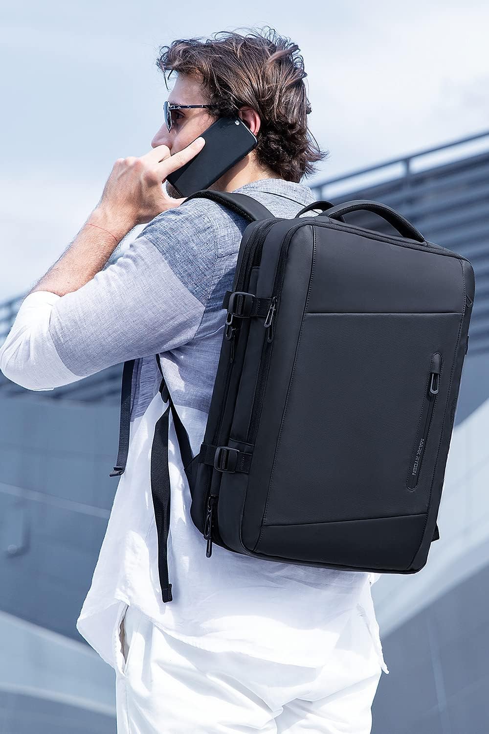 MARK RYDEN Erweiterbarer 26L-38L Rucksack,Business Herren, Laptop-Tasche 17 Zoll,Hydrophobe Stoffe, Diebstahlsicher, Fluggeprüfter, Handgepäck