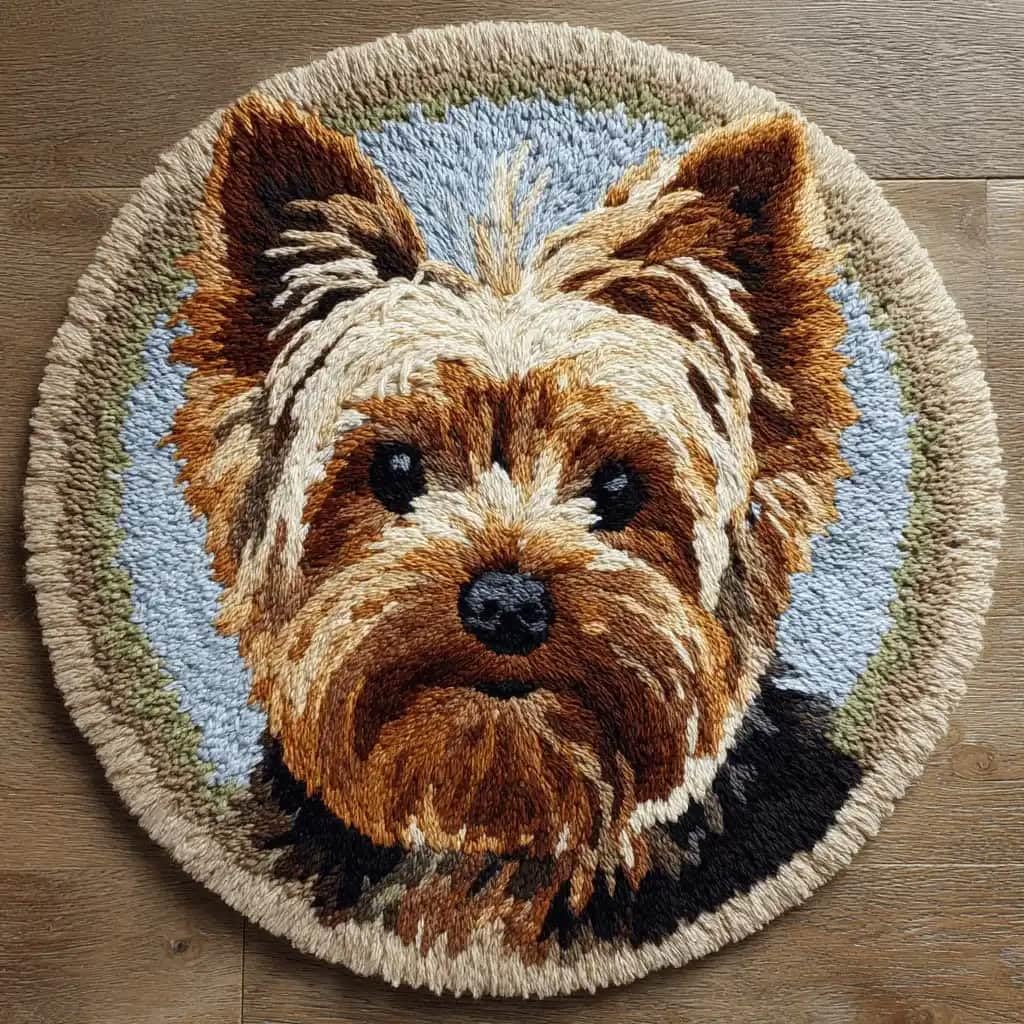 Kitquiver Latch Hook Craft Kit Rug Terrier 50X50Cm