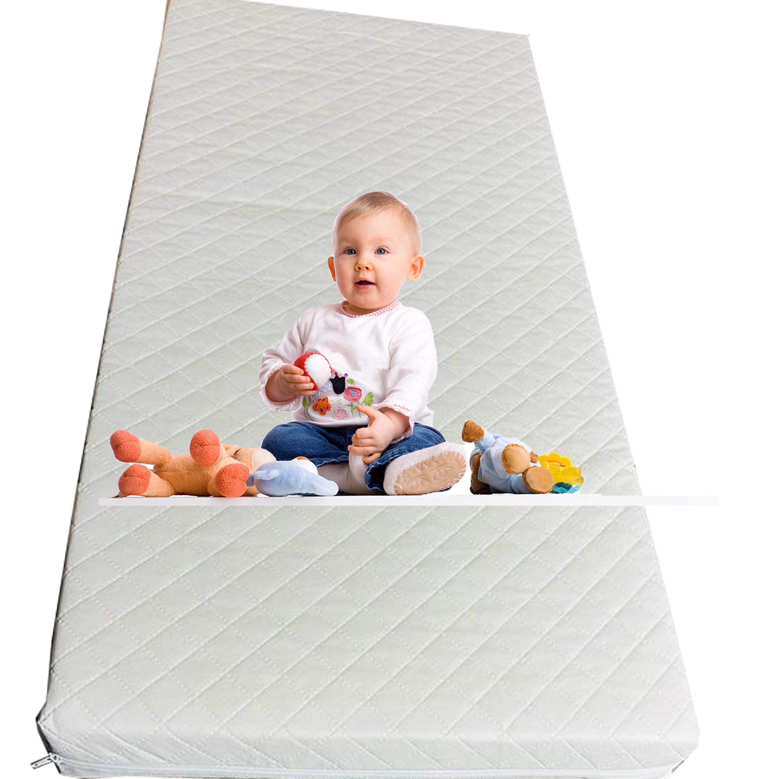 GRIZZLY FOAM Cot Bed Mattress Waterproof Anti-Allergy Breathable Keep Your Baby Safe and Comfortable Removable Zipped Cover Ask Any Custom Size (160x70x13cm 64x28x5inch)