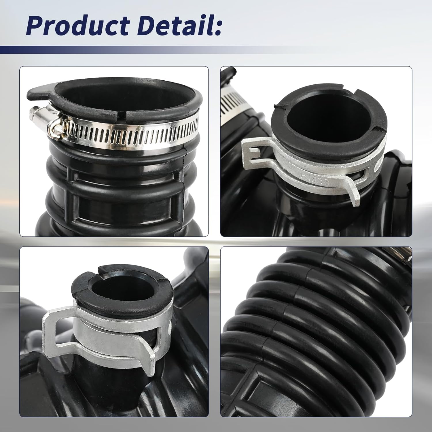 2PCS Intake Hose Pipe Compatible with Infiniti FX37 2013, QX70 2014-2017 3.7L Only Replace 16576-1CZ0A 16576-1CZ1A Left & Right Engine Intake Duct Tube