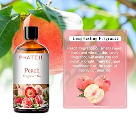 PHATOIL 3.38FL.OZ Peach Fragrance Oils for Aromatherapy, Essential Oils for Diffusers for Home, Perfect for Diffuser, Yoga, Skin Care, DIY Candle and Soap Making - 100ml