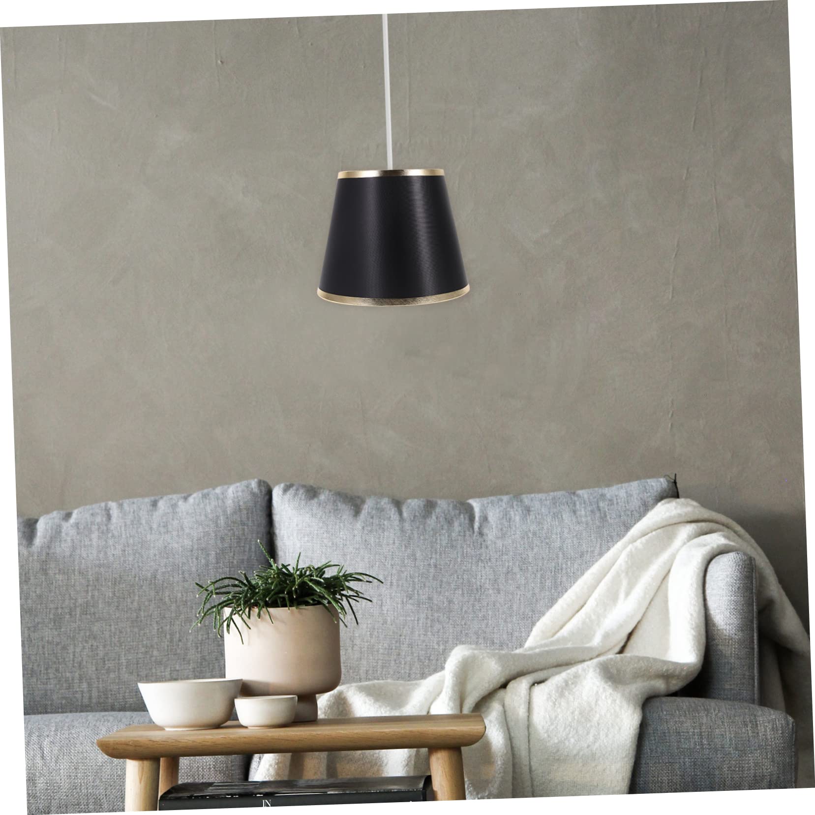 DOITOOL Paralume Nero per Lampada da Tavolo Attacco E27, Facile da Installare, Design Semplice e Moderno per Studio e Soggiorno