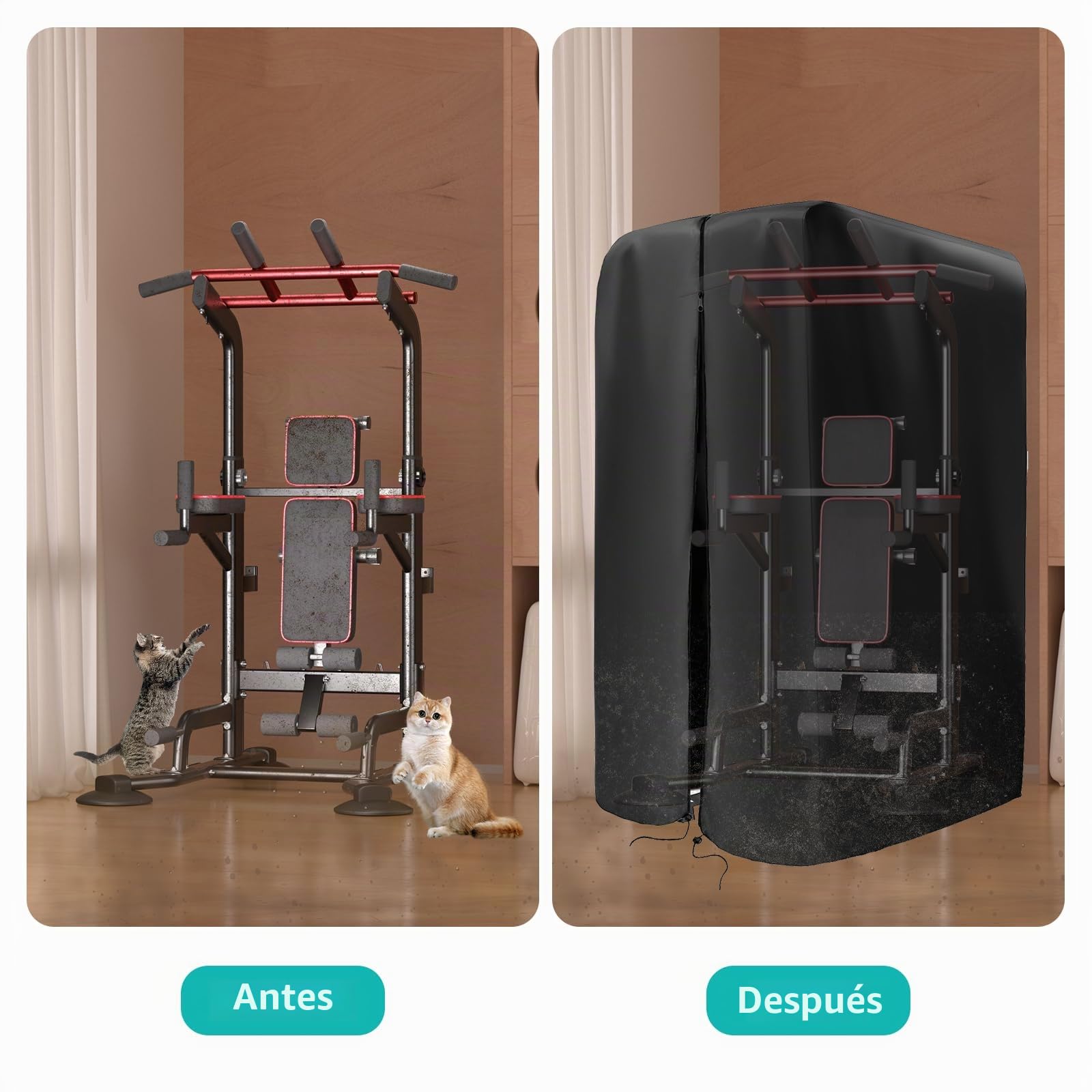 LIROPAU Cubierta para bastidor de rodillera con cremallera impermeable | cubierta protectora para levantamiento de pesas, sentadillas, equipo de entrenamiento en casa
