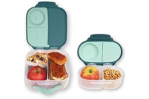 Mini Lunchbox + Snackbox (Emerald Forest) Combo Pack: Kids Bento Box +...