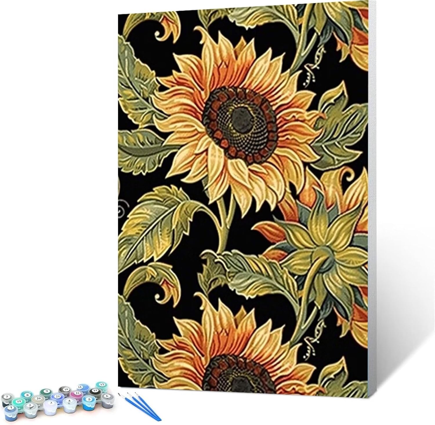 Peepezo Paint by Numbers for Adults Beginner Sunflower Adults' Paint-by-Number Kits Paint by Numbers Kit for Adults Beginner Elegance Ages 8-12 Easy Acrylic on Canvas Paints and Brushes 20x26In