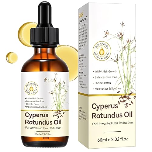 Aceite puro Cyperus Rotundus para depilación, fórmula natural y calmante para reducir el crecimiento no deseado del cabello, hidrata la piel (2.02