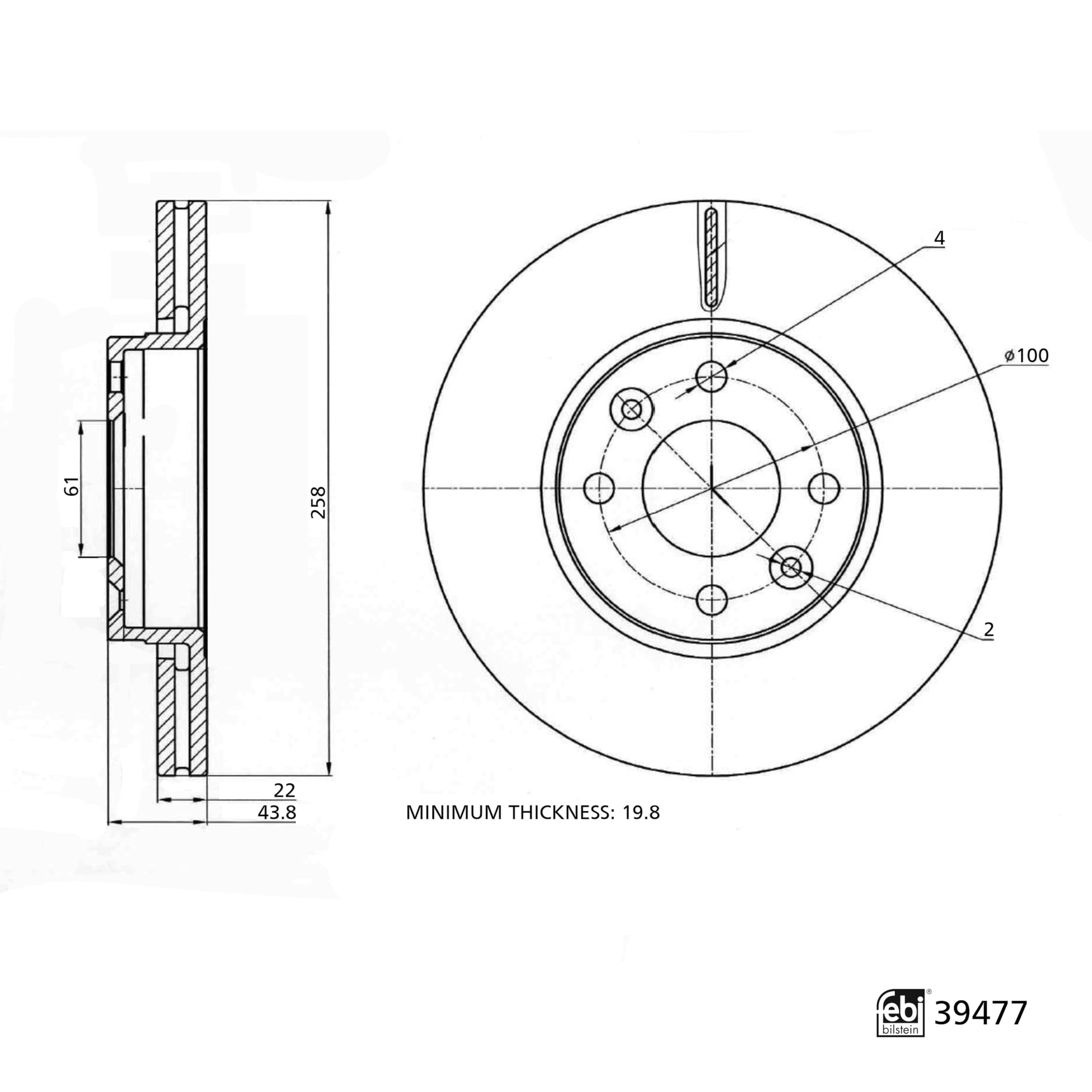 febi bilstein 39477 Bremsscheiben, 2 Stück