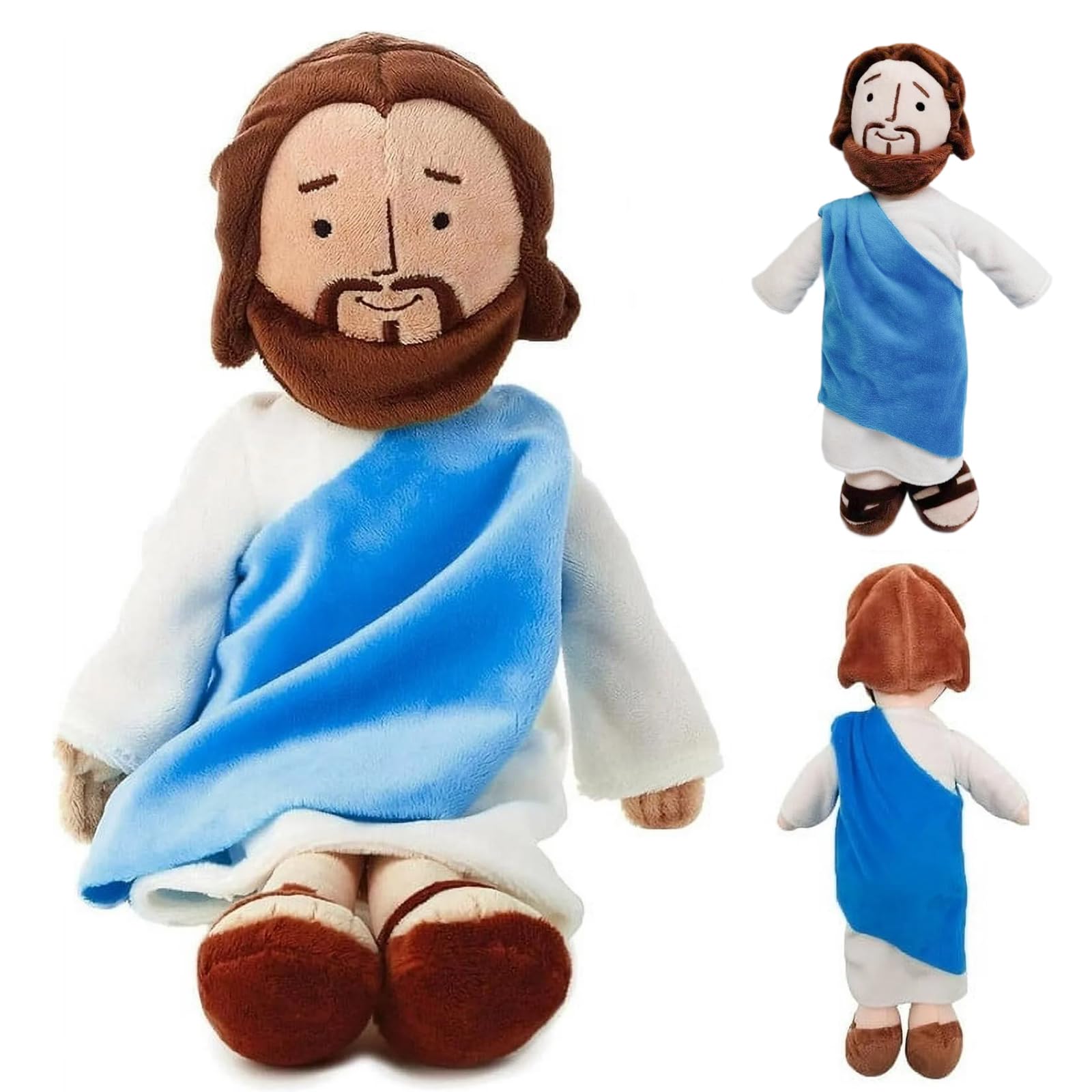 CERICAI My Friend Jesus Plush Doll, Smiling Jesus Toys, Religious Christ Savior Figure Stuffed Toys, Soft Cartoon Jesus Plush Toys for Baby, Easter Gifts for Church Sunday School Religious Gift