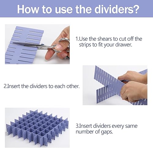 Miniatura 6 de acDesign 40 separadores de cajones de rejilla, organizador de cajones ajustable para calcetines, ropa interior, lencería, maquillaje, dormitorio,