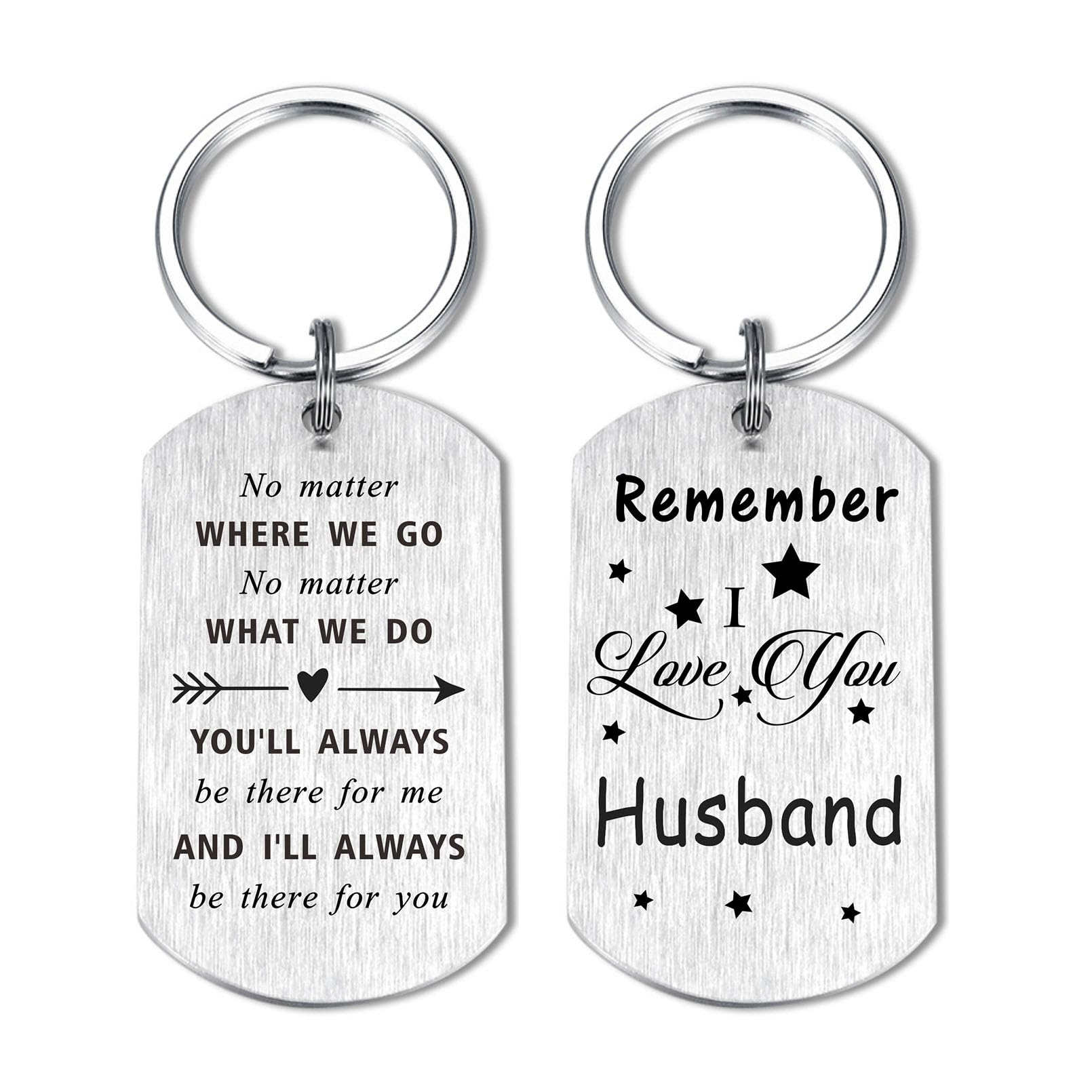 Resdink Remember I Love You Husband Valentines Day Keychain, Best Birthday Gift, Men Stuff Anniversary Key Chain Gift for My Husband from Wife