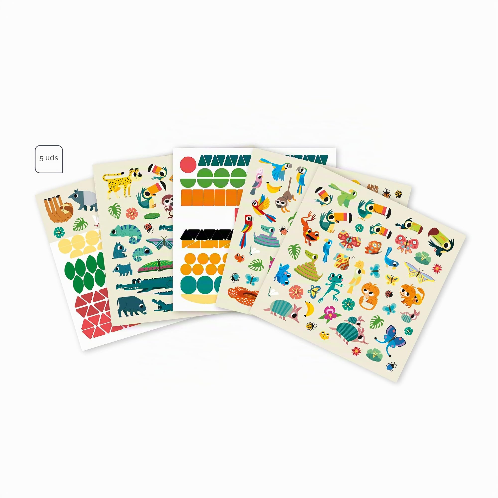 Janod - My Arts & Crafts - A Partir De 5 años - Pegatinas y Cuadros - 5 Cuadros - Manualidad Creativa - Motricidad Fina y Concentración - J07744