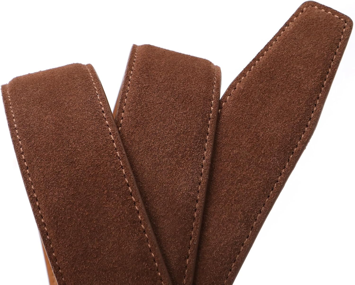 Men's Genuine Leather Suede Belts Casual Dress Belt 1 3/8" Wide - Image 3