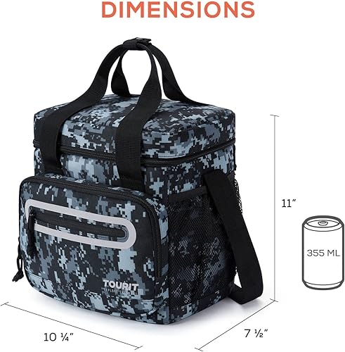 Miniatura 2 de TOURIT Lonchera grande con aislamiento de 14 litros, para hombres y mujeres, color negro