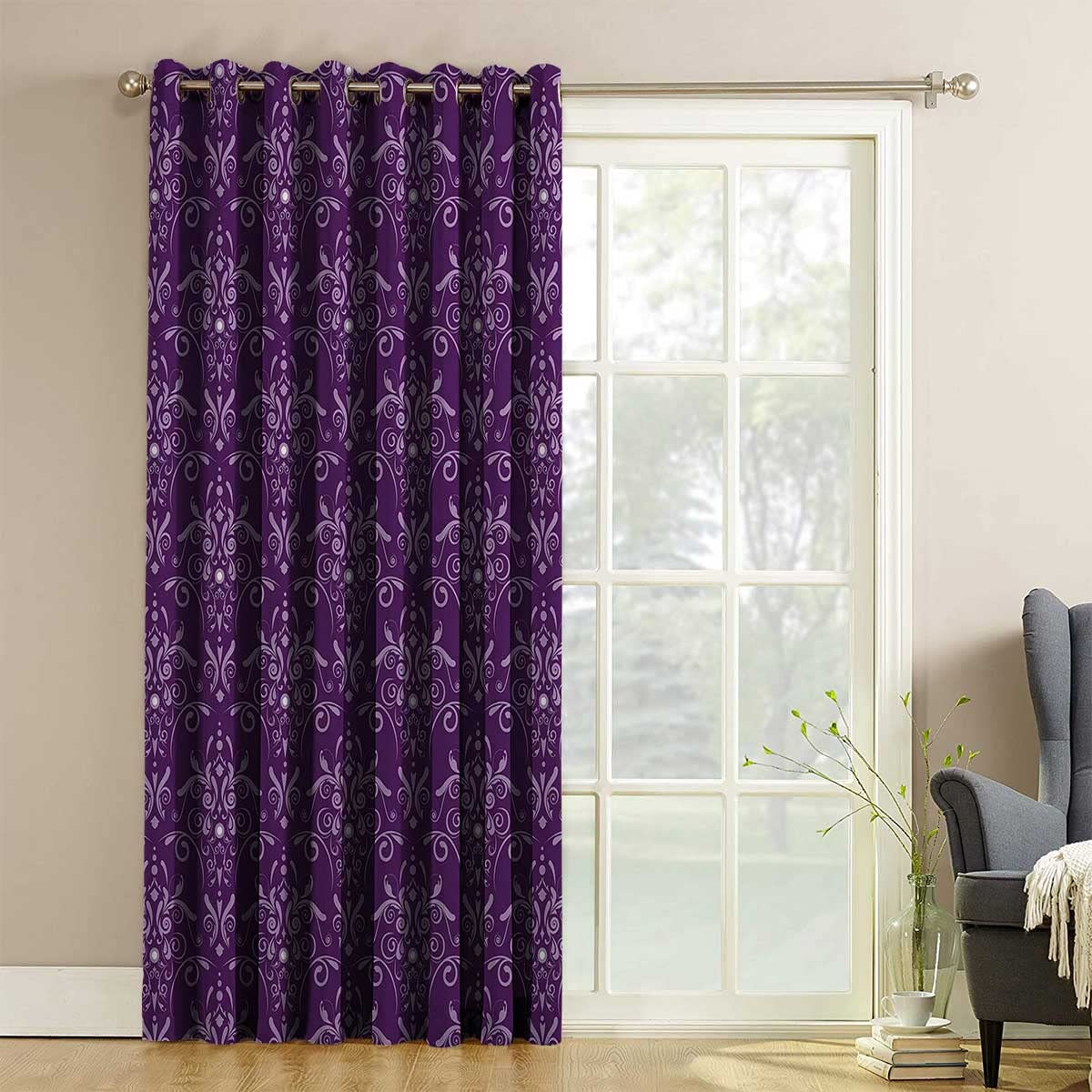 Eggplant Window Curtain Panels Purple Lilac Drapes Short Room
