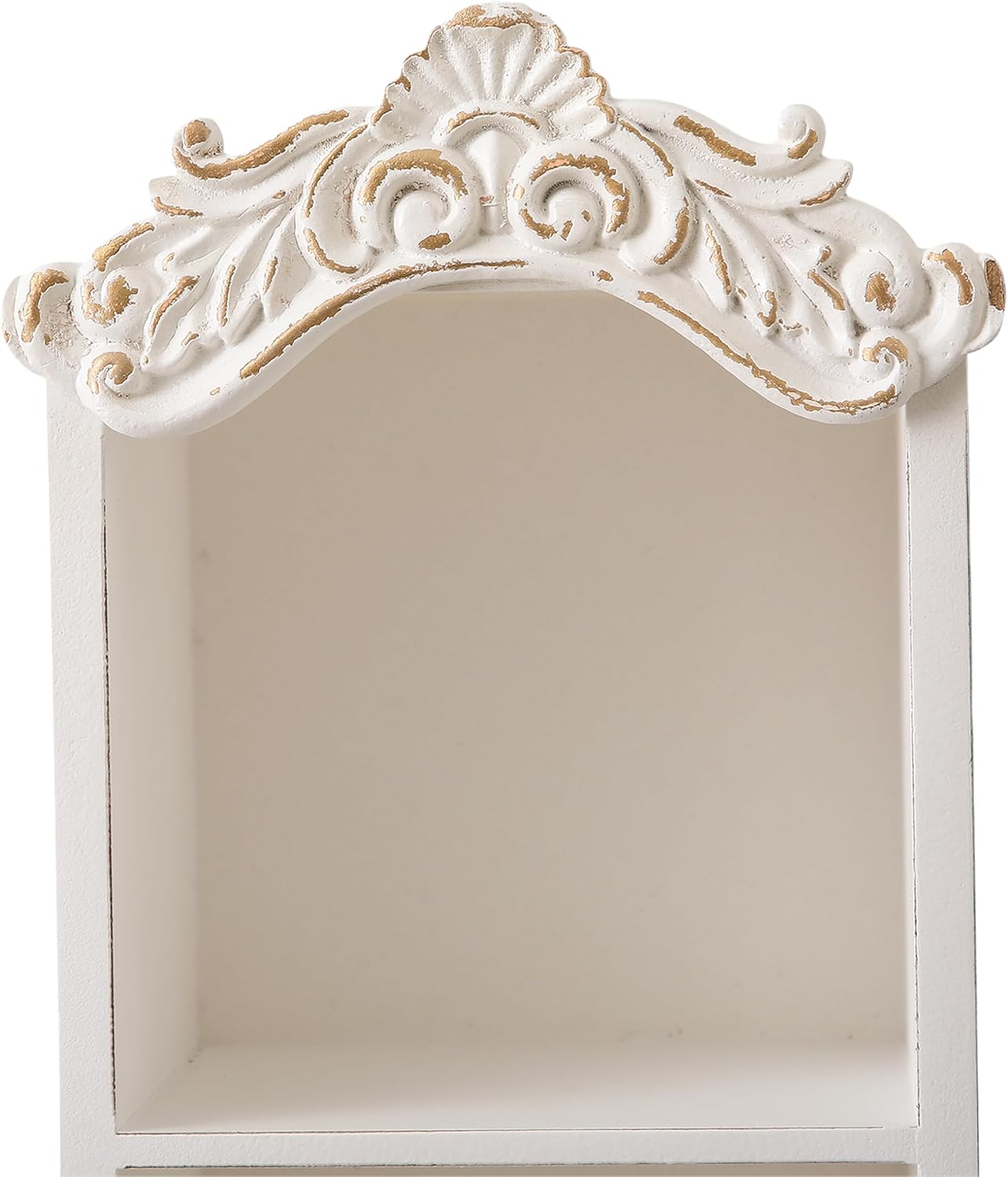 SOFE 3-Tier White Wood Wall Cabinet, Narrow Bathroom Cabinet Rustic Design, Vintage 31" Tall Storage Cabinets, Laundry Room, Kitchen, Pantry, Living Room, Bedroom