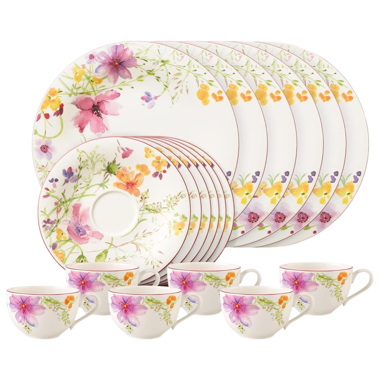Villeroy & Boch 1041007128 Kaffee-Service, Porzellan, floral, 34,8 x 19,7 x 32,4 cm, 18 Einheiten