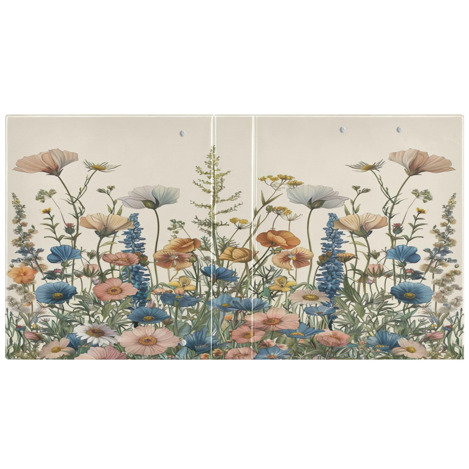 Lot de 2 classeurs à 3 anneaux de 3,8 cm avec clip en métal, buissons à ressort, ronds décoratifs, taille lettre, pour la maison et le bureau