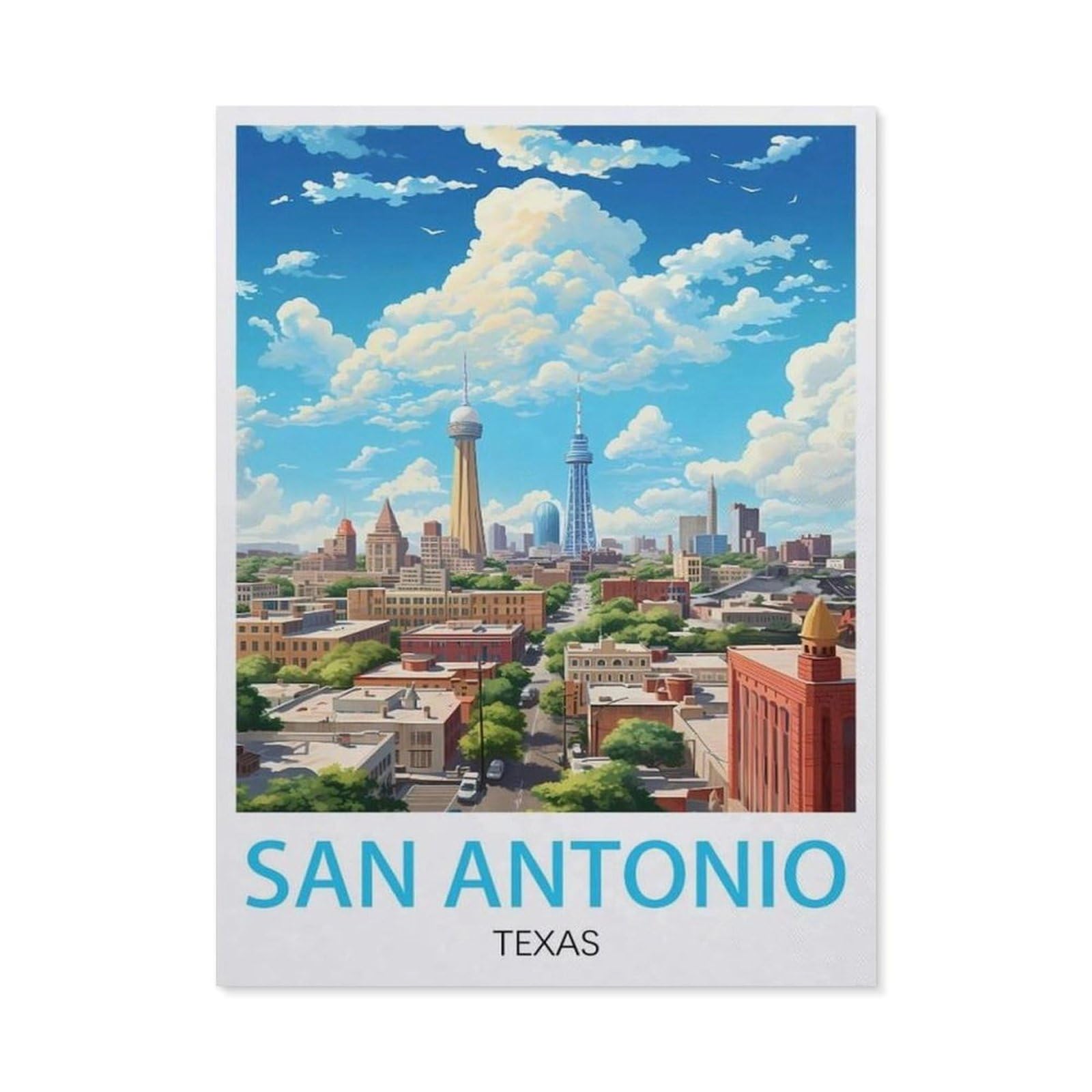 Vintage Metal Tin Sign，San Antonio Texas(15x30cm）