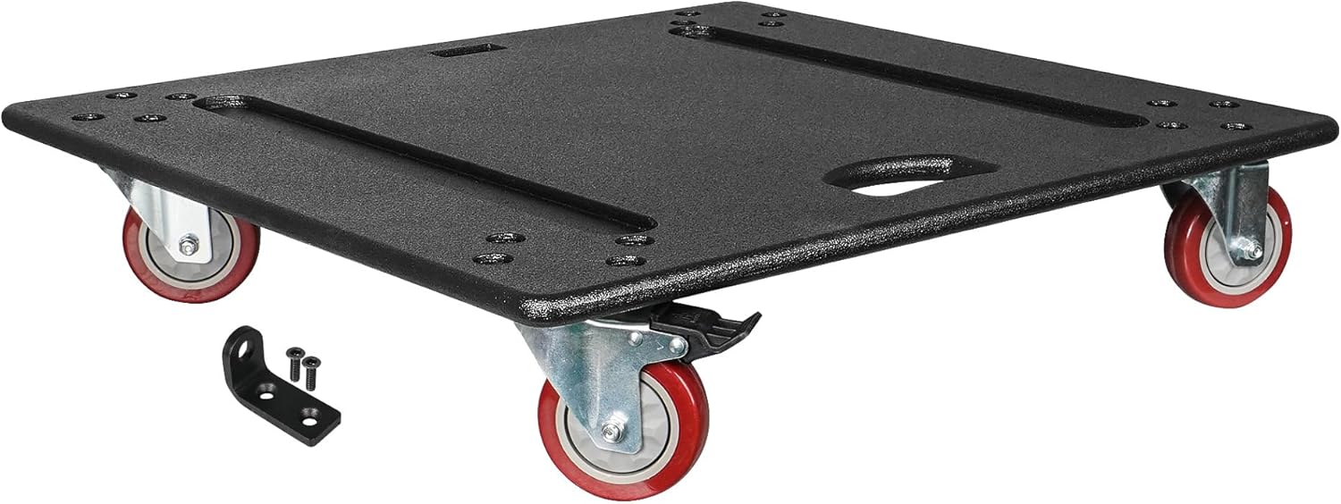 Sound Town Rugged Plywood Caster Board for Smooth and Secure Transport of ZETHUS-118S/118SPW Subwoofer and Funiture, with 4-inch Wheels and Brakes (ZSCB-118S)