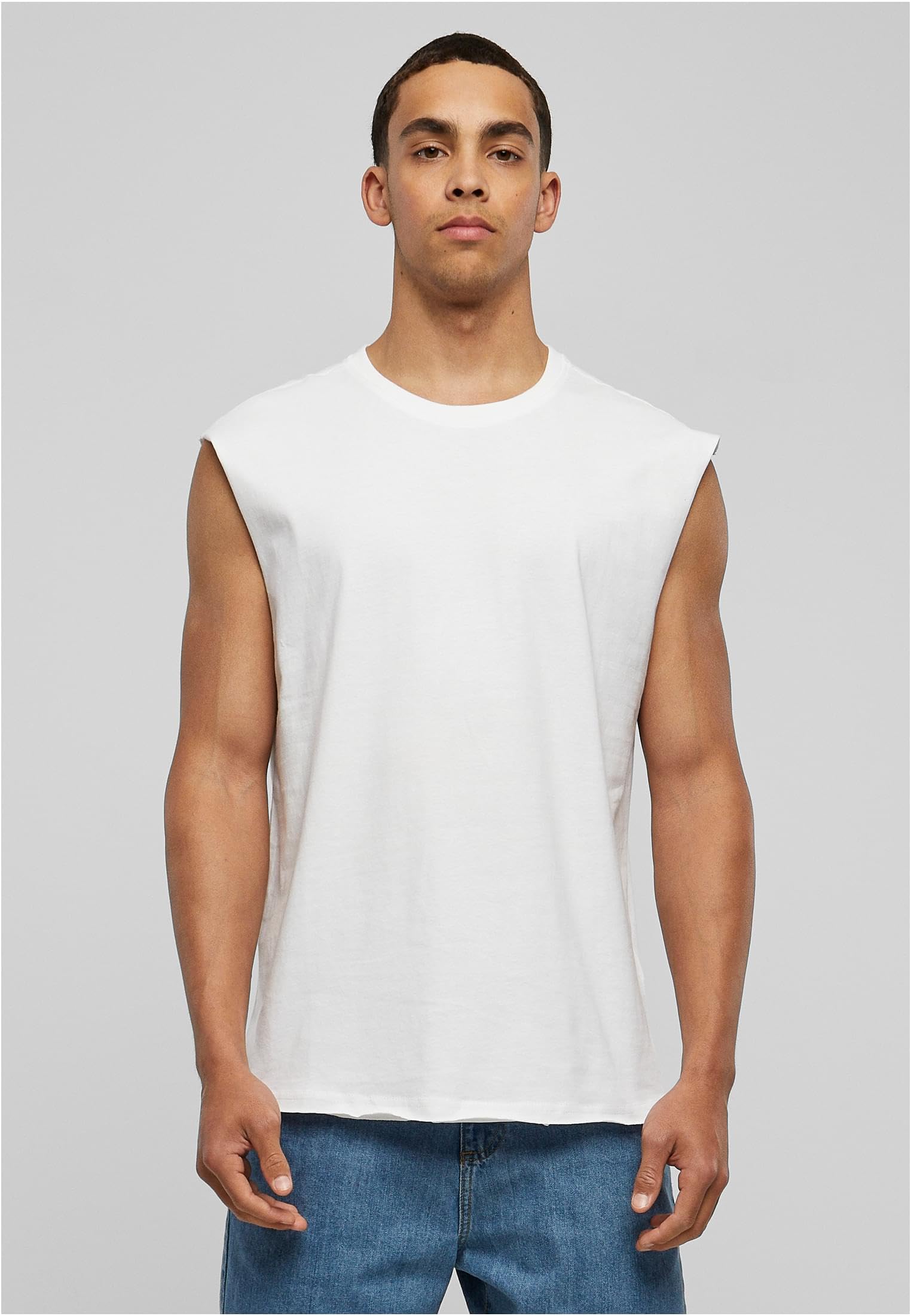 Urban Classics Open Edge Sleeveless tee Hombre Camiseta Negro Regular
