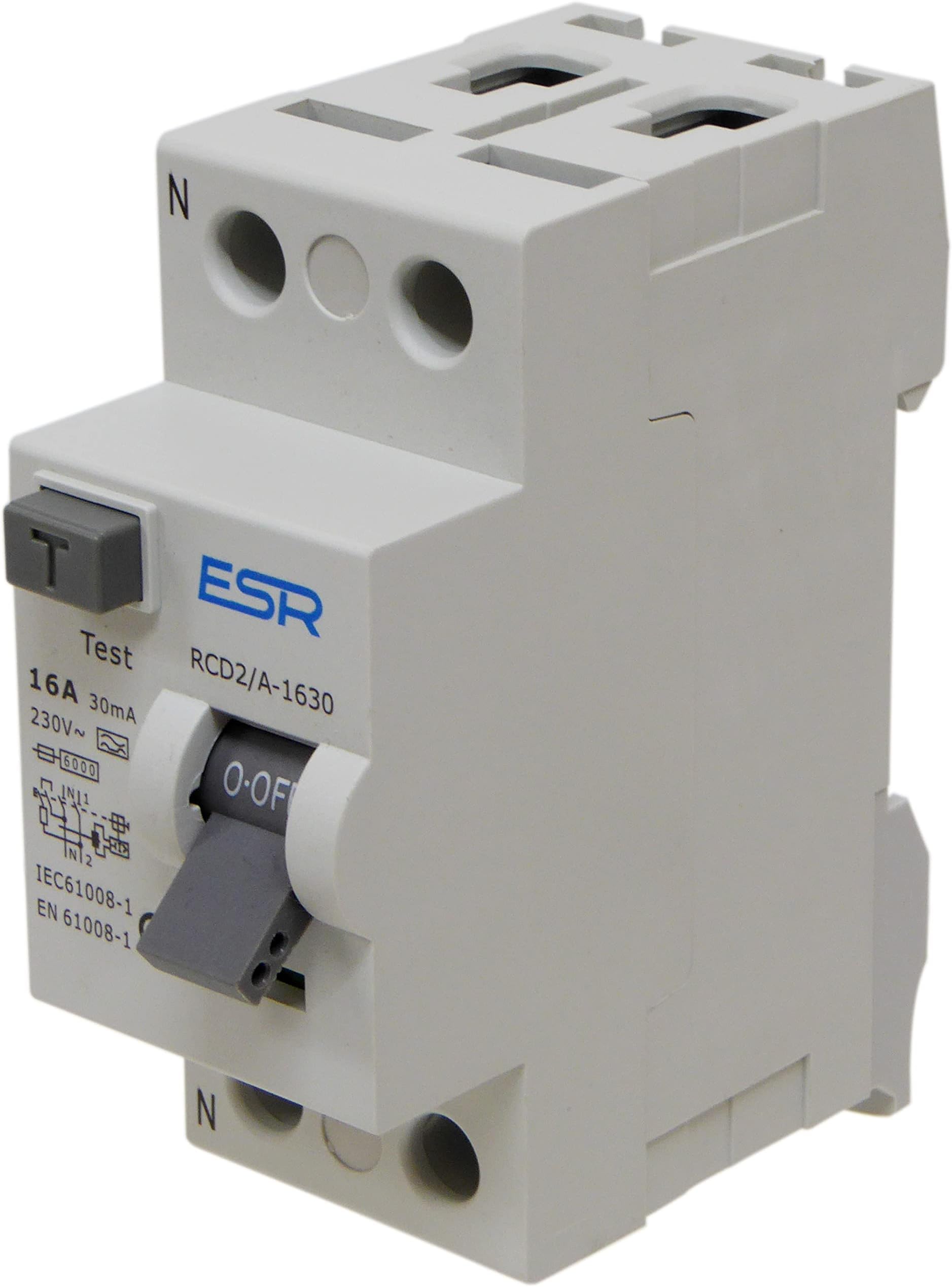16A 30mA RCD Circuit Breaker, Type-A, 2 Pole, 230V, DIN Rail Mount, 16 Amp Residual Current Device