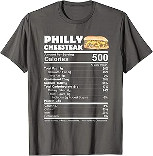 Philly Cheesesteak Nutritional Facts Funny Sandwich Gift T-Shirt