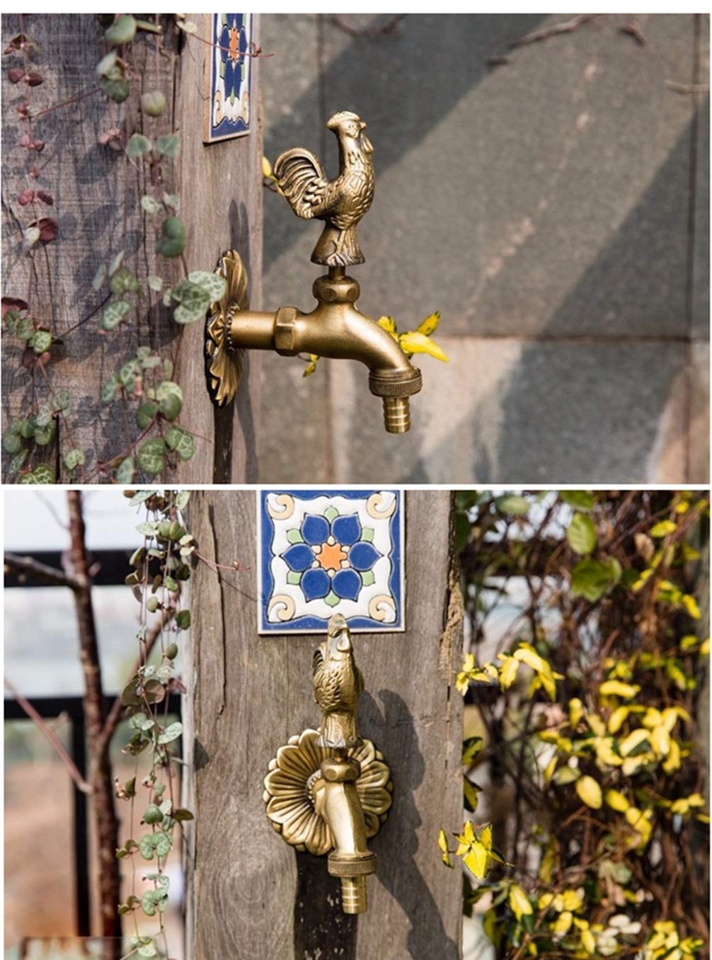 Amazon | ガーデン蛇口アート動物の形アンティーク田舎屋外壁掛け蛇口