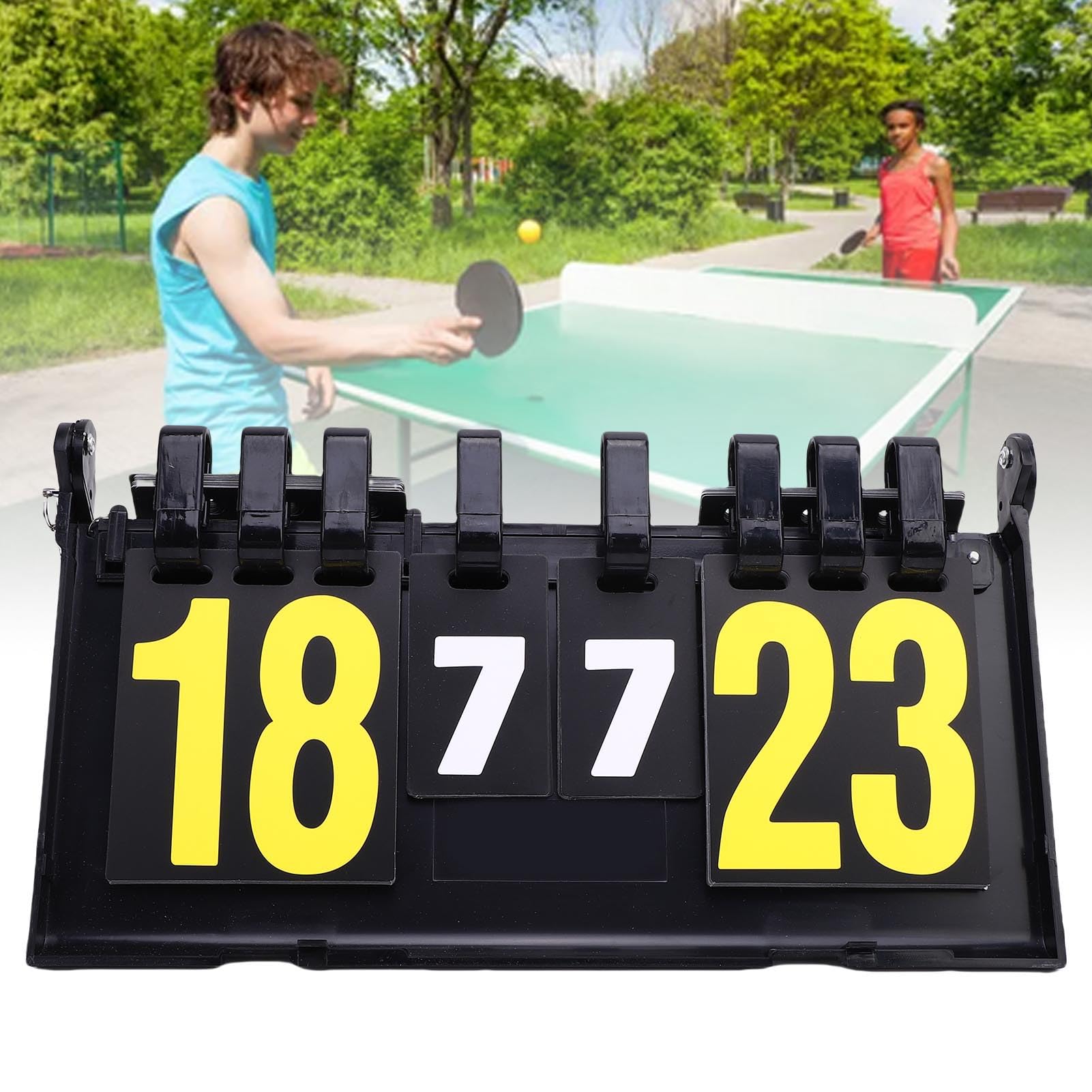 Baoblaze Tableau De Score à Rabat 4 Chiffres - PVC - 0 à 99 - Pour Badminton, Tennis, Foot, Basket - Compact Et Portable
