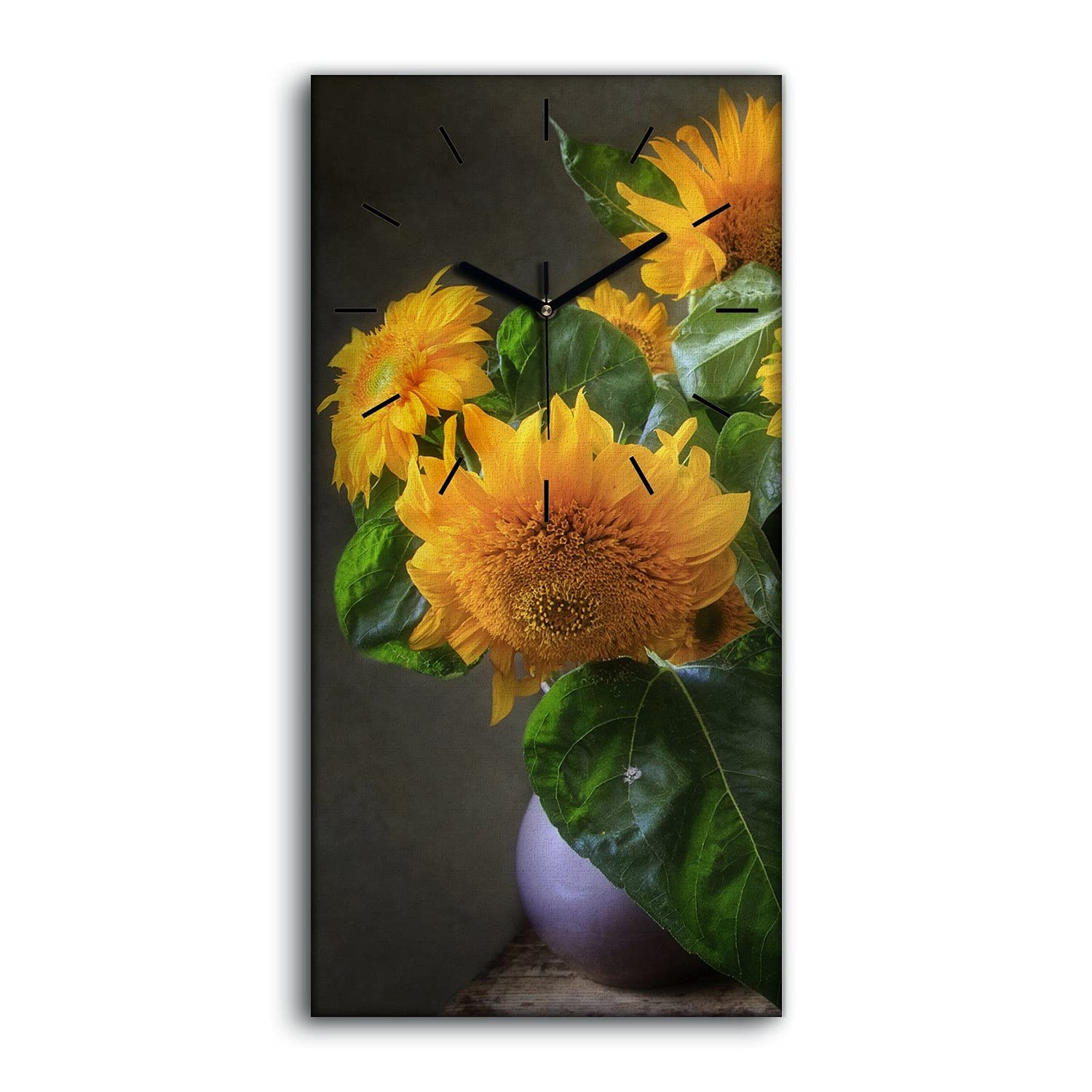 Horloge sur Toile Silencieuse 30x60cm pour Salon et Chambre