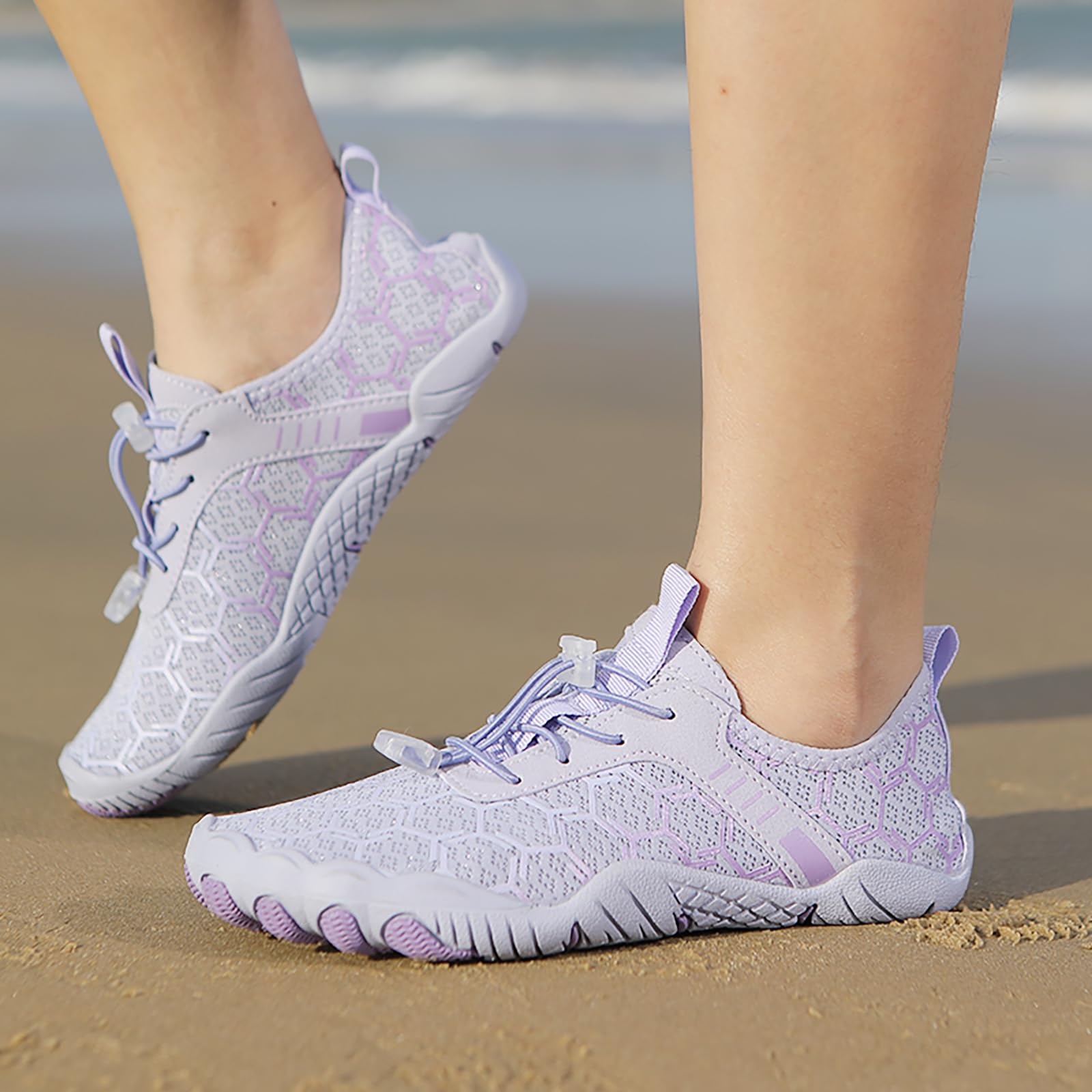 Barfußschuhe Damen Herren Breite Zehenbox Wasserschuhe Barfußtrainer Frauen Männer zum Wandern Laufen Fitnessstudio Strand Surfen Fahren