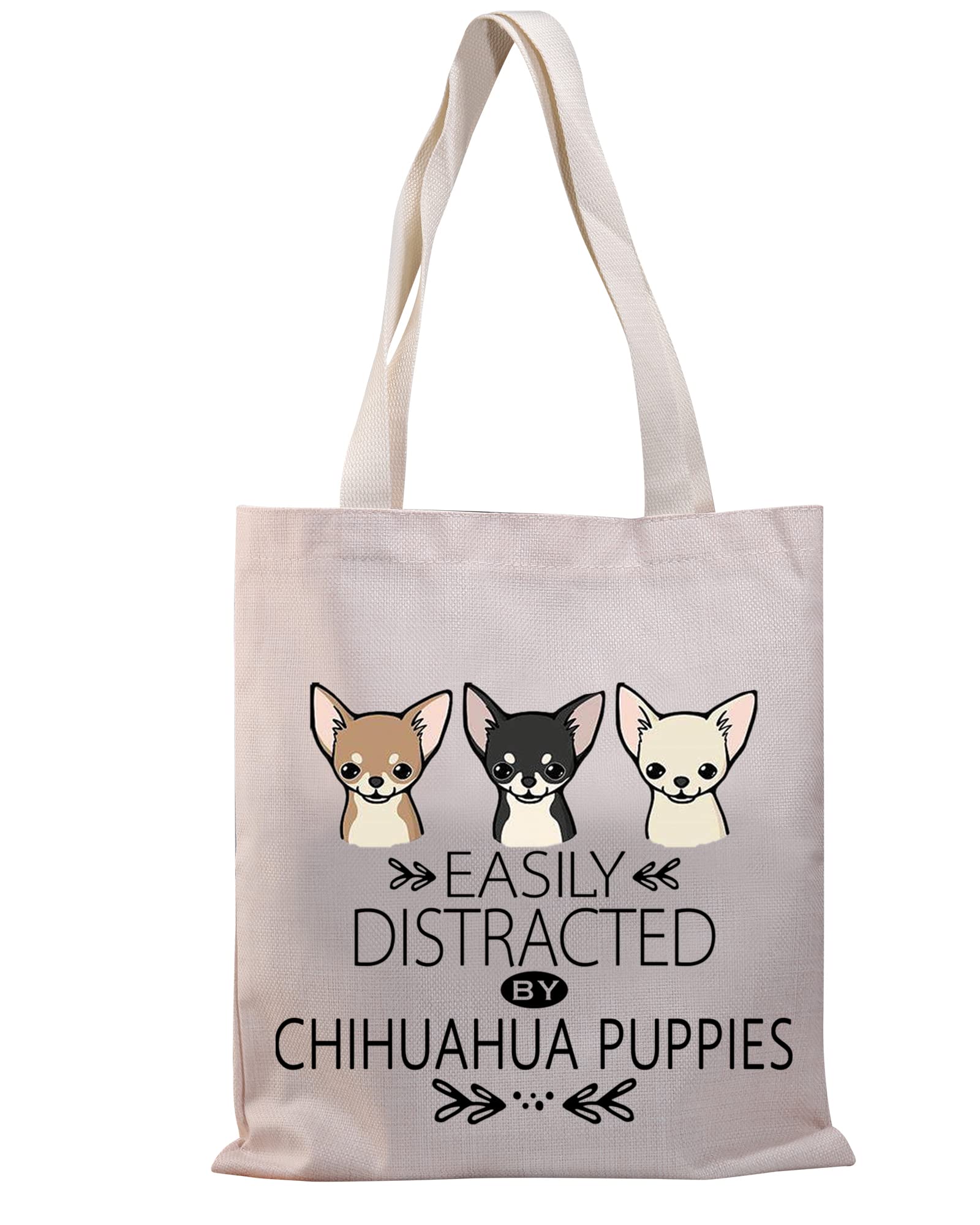 PLITI Chihuahua Tote Bags For Women Chihuahua Lover Gift Chihuahua Mom  Canvas Shoulder Bag Chihuahua Puppies Dog Lover Gift