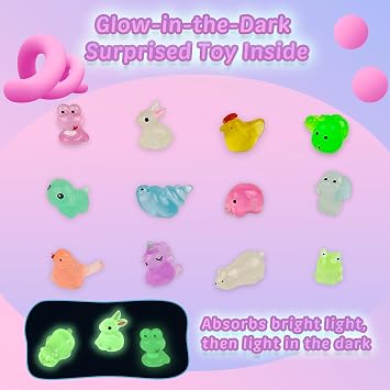 12Pcs Bubble Bath Bombs with Glow in The Dark Surprise Toy Inside for Kids