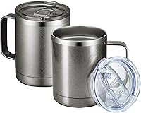 Vista 11 de MEWAY 12oz Coffee Mug With Handle 8 Pack Bulk,Stainless Steel Insulated Travel Tumblers With Sliding Lid,Double Wall Vacuum Camping Cup for Hot &