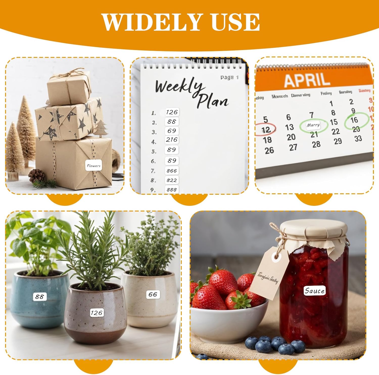 3920 Pcs White Labels Stickers, 20 Sheets Blank Stickers to Write On Price Sticker, 13 X 9 Mm Removable Freezer Labels for Jars File Folders School Office Kitchen - Image 7