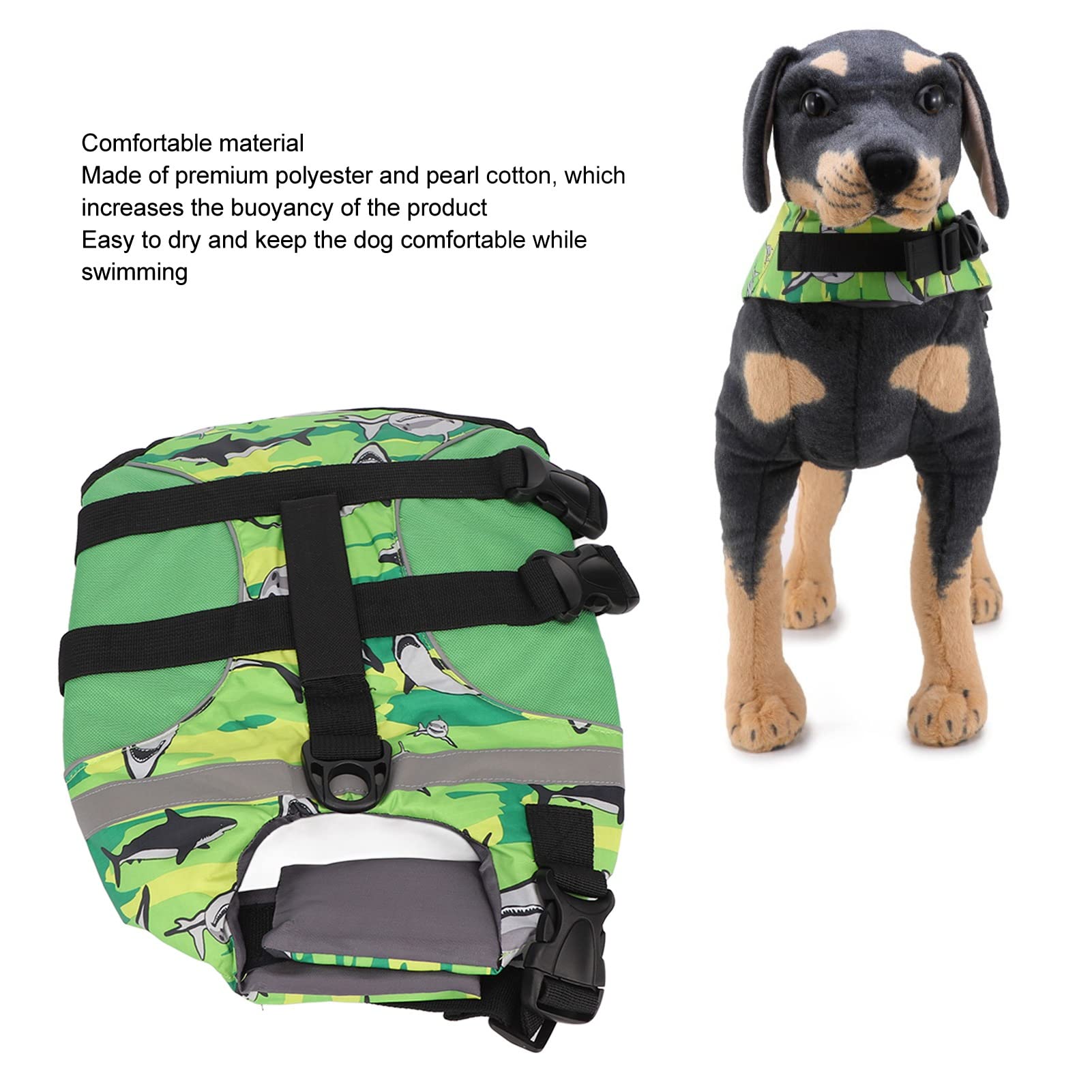 Gilet de Sauvetage réfléchissant réglable pour Chien, pour la Natation en Bateau (M)