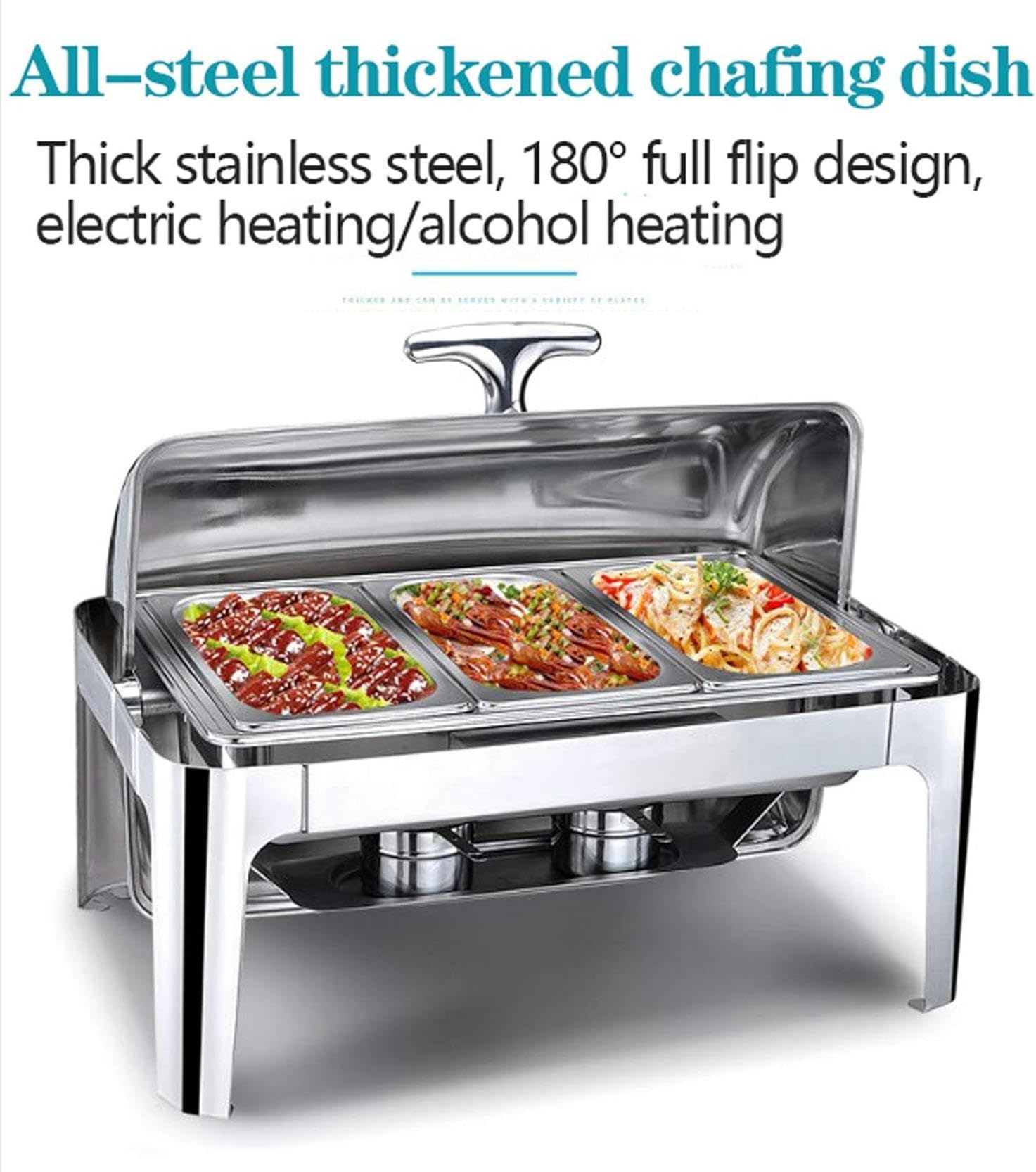 Plato para Frotar, Calentador de Alimentos eléctrico, Plato para Frotar, Servidores y Calentadores de Buffet rectangulares comerciales - Mantenga la Comida Fresca y Deliciosa - 9L Decoration