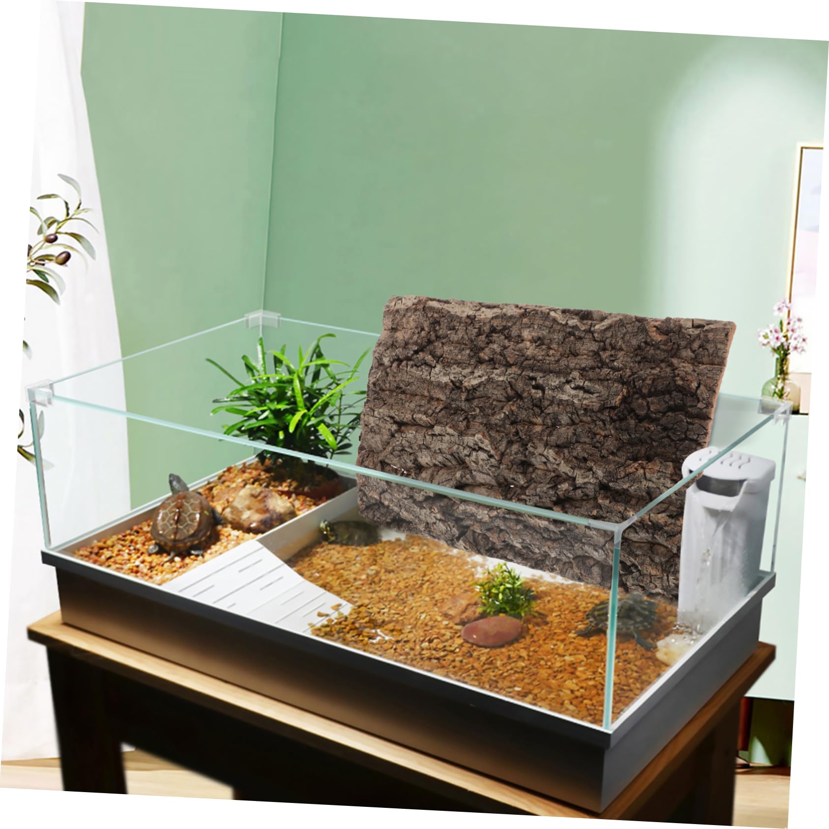 Decoración Natural De Corteza De Alcornoque para Terrarios y Acuarios De Reptiles Instalación Fácil y Ligera Atractivo Visual para Dragones Barbudos Geckos y Hábitats De
