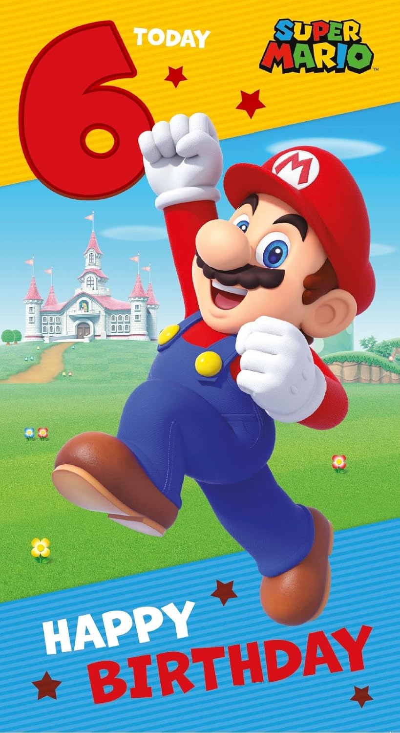 Danilo Promotions LTD Super Mario 6th Birthday Card