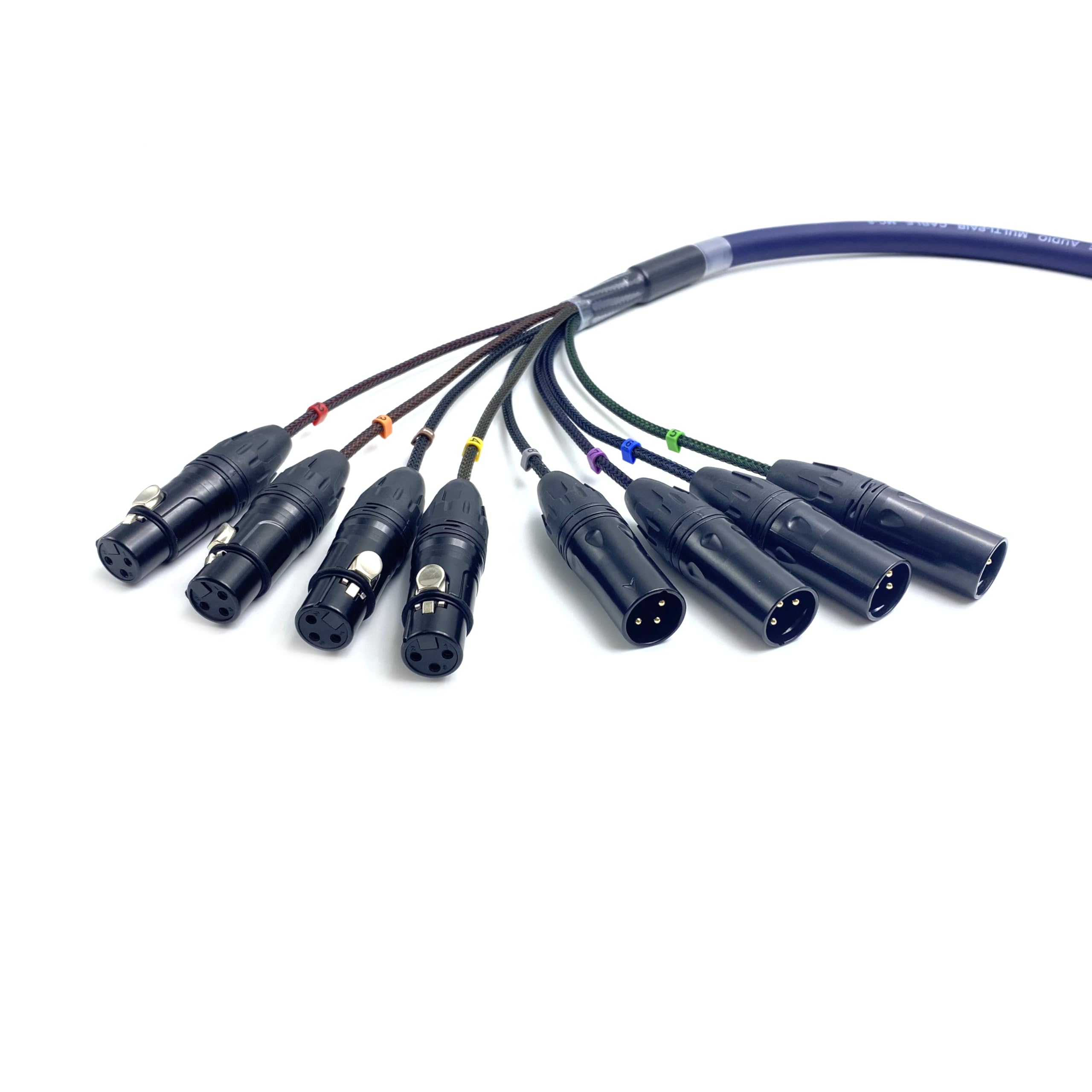 Cavo a serpente bilanciato da DB25 maschio a 8 canali XLR a 3 pin, 4 femmina e 4 maschi, da DB25 a XLR, cavo a serpente per interfaccia modulare, altamente schermato, audio analogico, cavo in