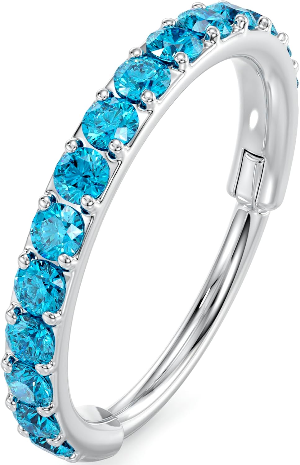 Body Candy CZ Micro Gem Implant Grade Titanium Hinged Nose Hoop - 20G Hypoallergenic Nose Piercing Jewelry
