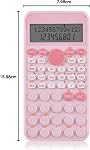 EooCoo 2-Line Calculatrice scientifique standard, fournitures scolaires portables et roses, retour aux fournitures scolaires pour l'école primaire du secondaire moyen & Étudiants du collège
