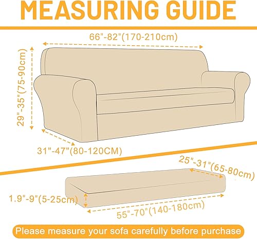 Miniatura 2 de Arfntevss Funda 100% impermeable para sofá de 3 cojines, funda para sofá para mascotas y perros, 2 piezas, funda elástica mágica para sofá