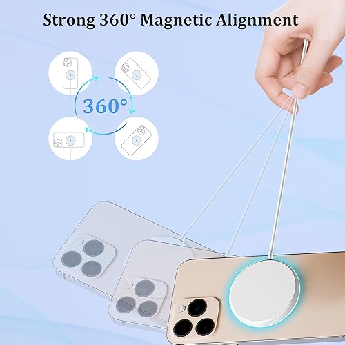 Miniatura 4 de Cargador inalámbrico rápido de 10 pies para iPhone 17 Air, almohadilla larga para cargador inalámbrico iPhone, cargador magnético seguro Mag-Safe