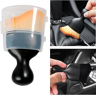 IPELY Car Interior Cleaning Brush, Super Soft Car Dust Brush, Car Accessories Car Interior Detailing Brush for Car Dashboard, Air Conditioning Vents, Leather, Computer, No Scratches (Yellow 1 Pack)