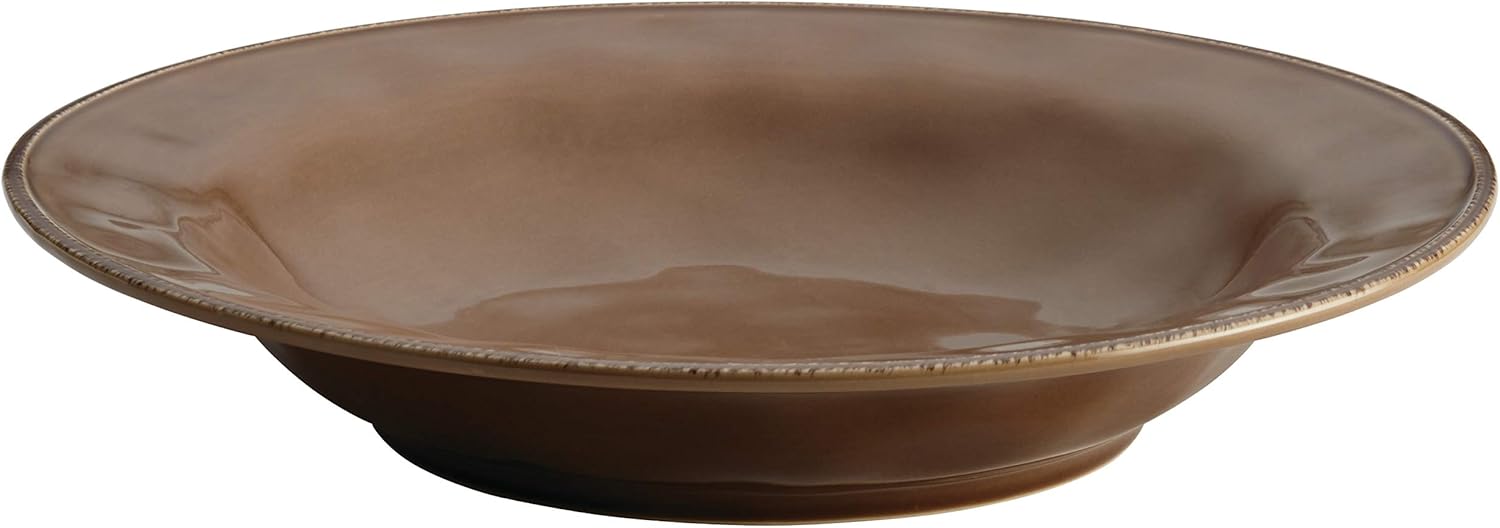 Rachael Ray Cucina Dinnerware Ceramic Round Serving Bowl, 14-Inch, Mushroom Brown
