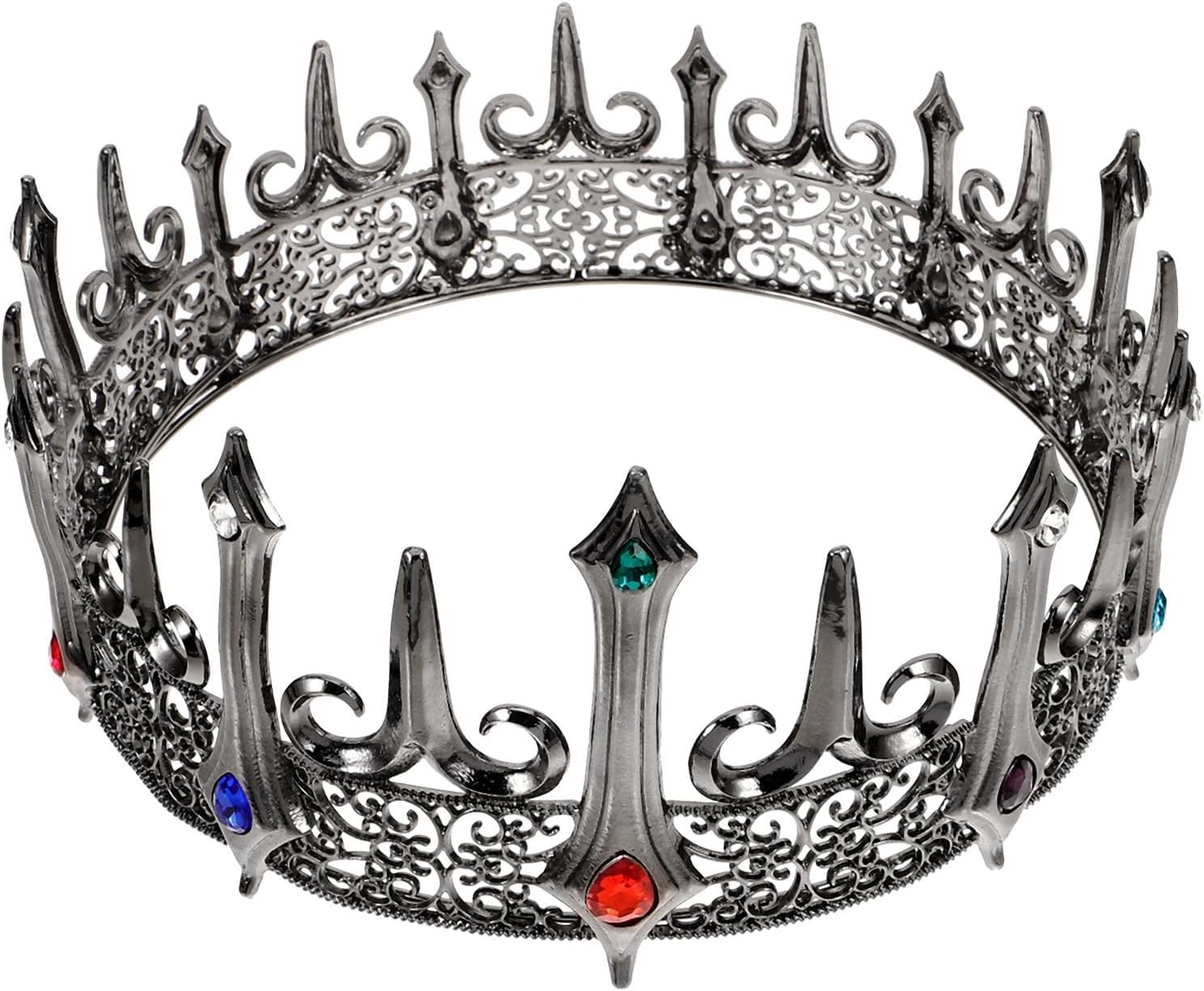 ULTECHNOVO Gothic Style Men Crown Zinc Alloy Decorative Hair Crown Suitable for Cosplay and Party Costume with Unique Design and Vintage Charm