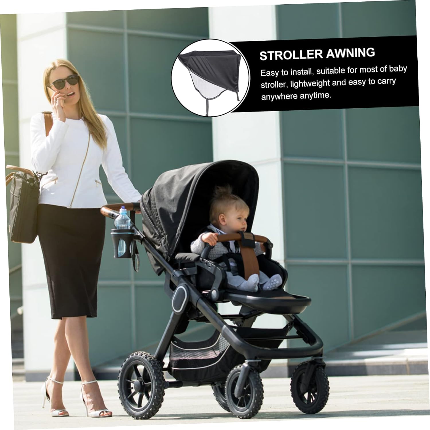 Toyvian Stroller Sun Shade Canopy Spandex Outdoor Cover for Sun Easy Installation Elastic Design Wide Coverage for Strollers